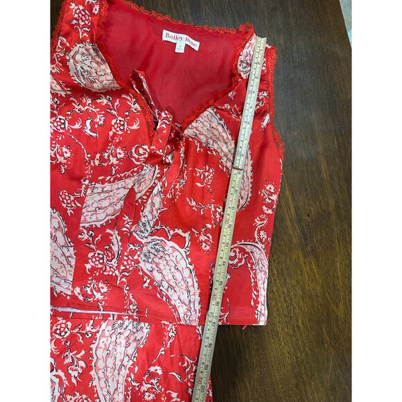 Western Y2K Coquette Babydoll Top Skirt Set Women Small Lace Paisley Boho Silky - Picture 6 of 16